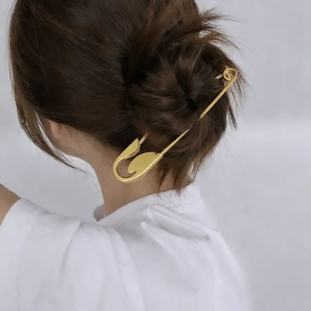 French Safety Pin Hair Clip