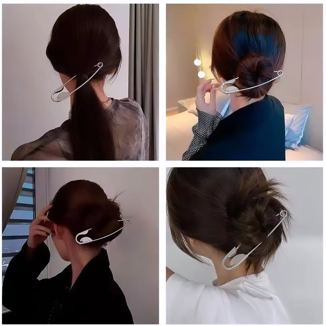 French Safety Pin Hair Clip
