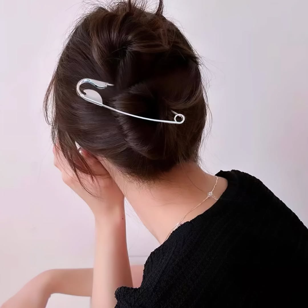 French Safety Pin Hair Clip