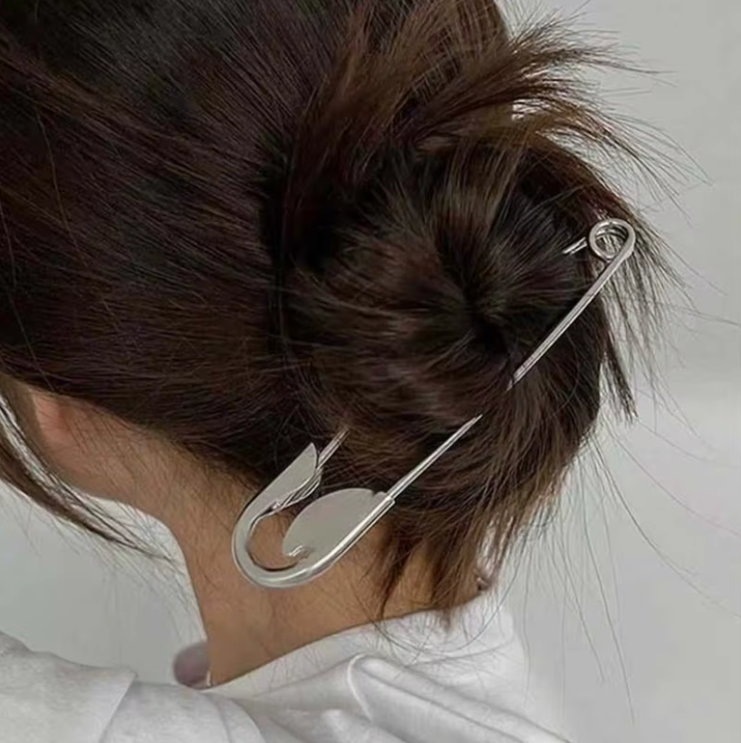 French Safety Pin Hair Clip